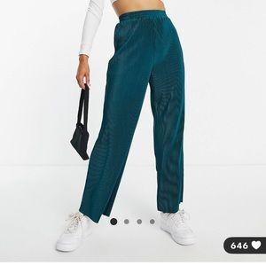Wide leg green pants